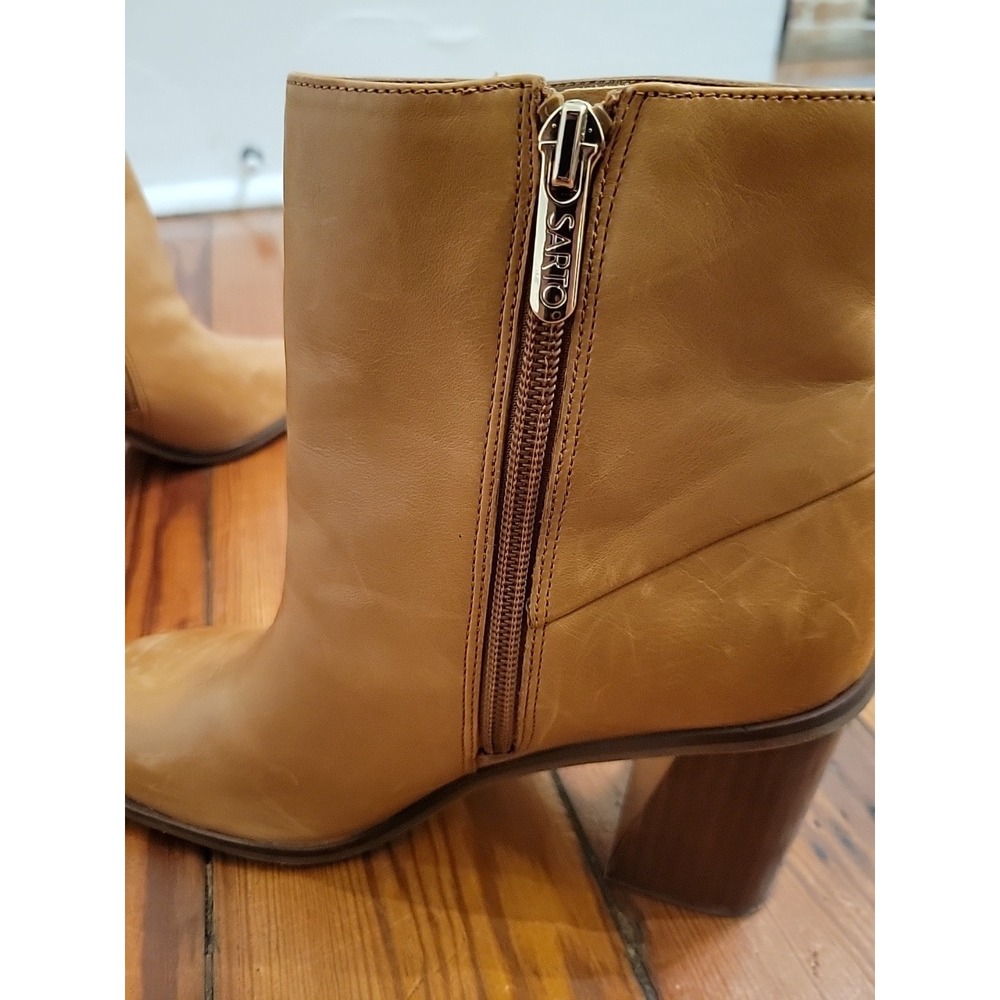 Sarto By Franco Sarto Vallah Bootie Retro Chic Size 6.5 Flared Block Heel - Picture 8 of 14